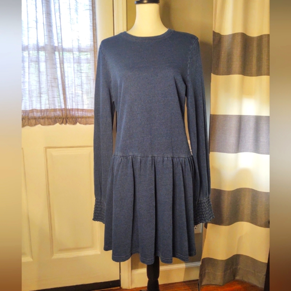 NWT K/Lab Terry Peplum T Shirt Dress Sz M